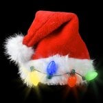 Light-Up Christmas Light Bulb Santa Hat