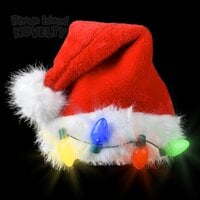 Light-Up Christmas Light Bulb Santa Hat