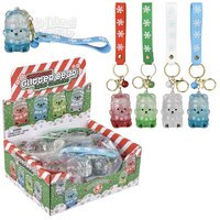 2.33" Christmas Liquid Bear Wristlet Clip On