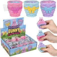 Squeezy Pop Up Bunny In Easter Basket 3" 12/Disp