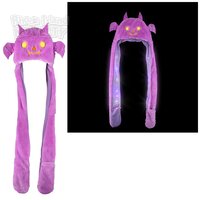 Light-Up Bat Plush Hoodie Scarf Hat 35"