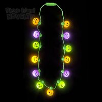 Light Up Jack O Lantern Necklace 25" - Asst Colors