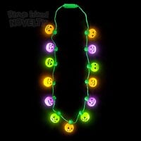 Light Up Jack O Lantern Necklace 25" - Asst Colors