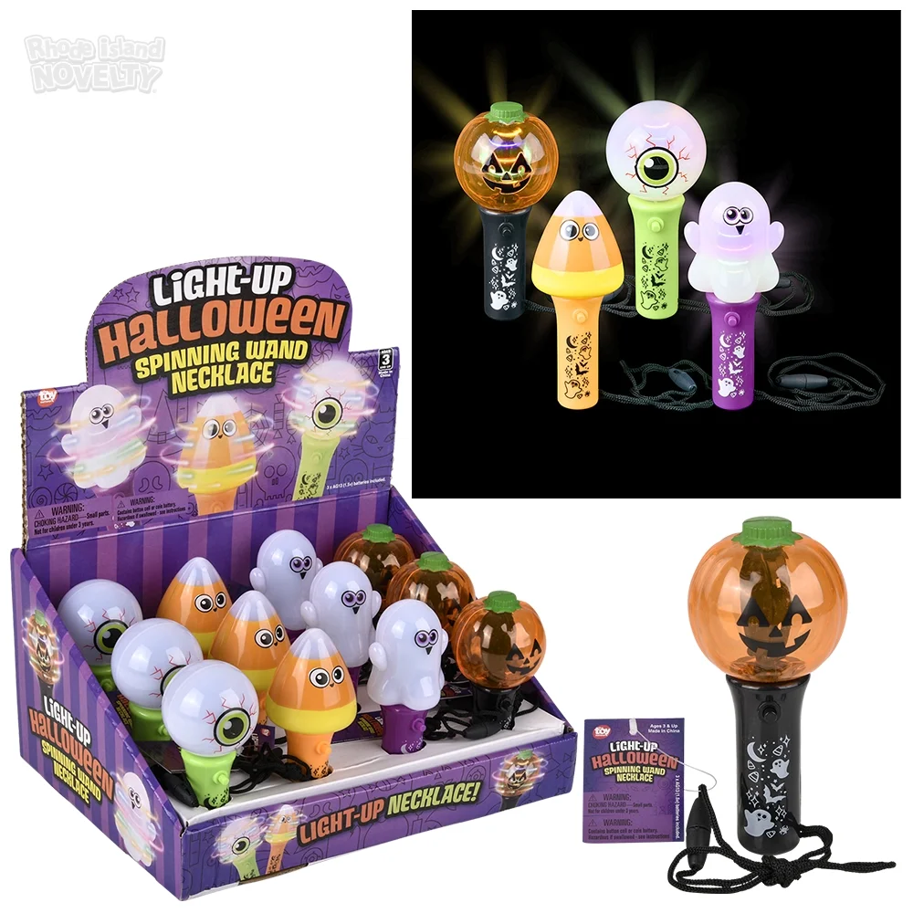スワロフスキー クリスタル マグネット ハロウィン ハロウィーン Halloween Mini Light Up Spinning Wand Necklace 4.5