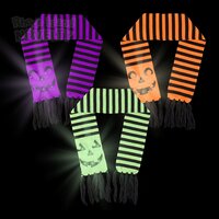 Light-Up Jack O Lantern Scarf Assortment 35" 3/Unit