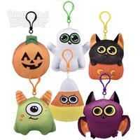 3.5" Halloween Plush Backpack Clip On Assortment