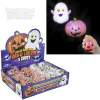 Light-Up Squish Bead Jack O Lantern And Ghost Asst 3"