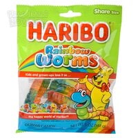 Peg Bag Haribo Rainbow Worms 5oz